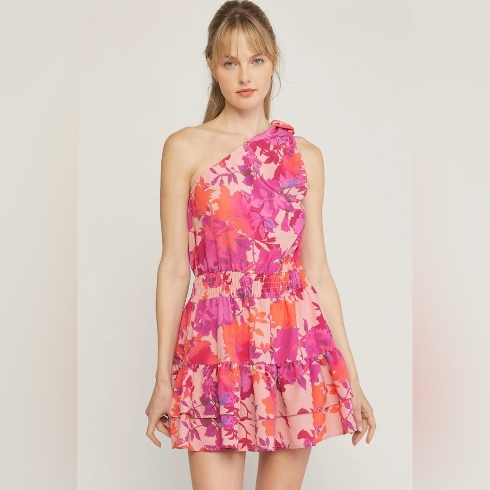 ENTRO, Sweet Statement Ruffle Mini Dress, small